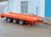 Tri axle twin skip drawbar trailer with extending towing frame.
